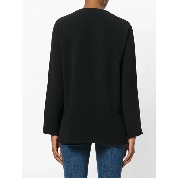 Stella McCartney NWT Black Arlesa Quarter Zip Blouse Size 38 - Picture 2 of 11